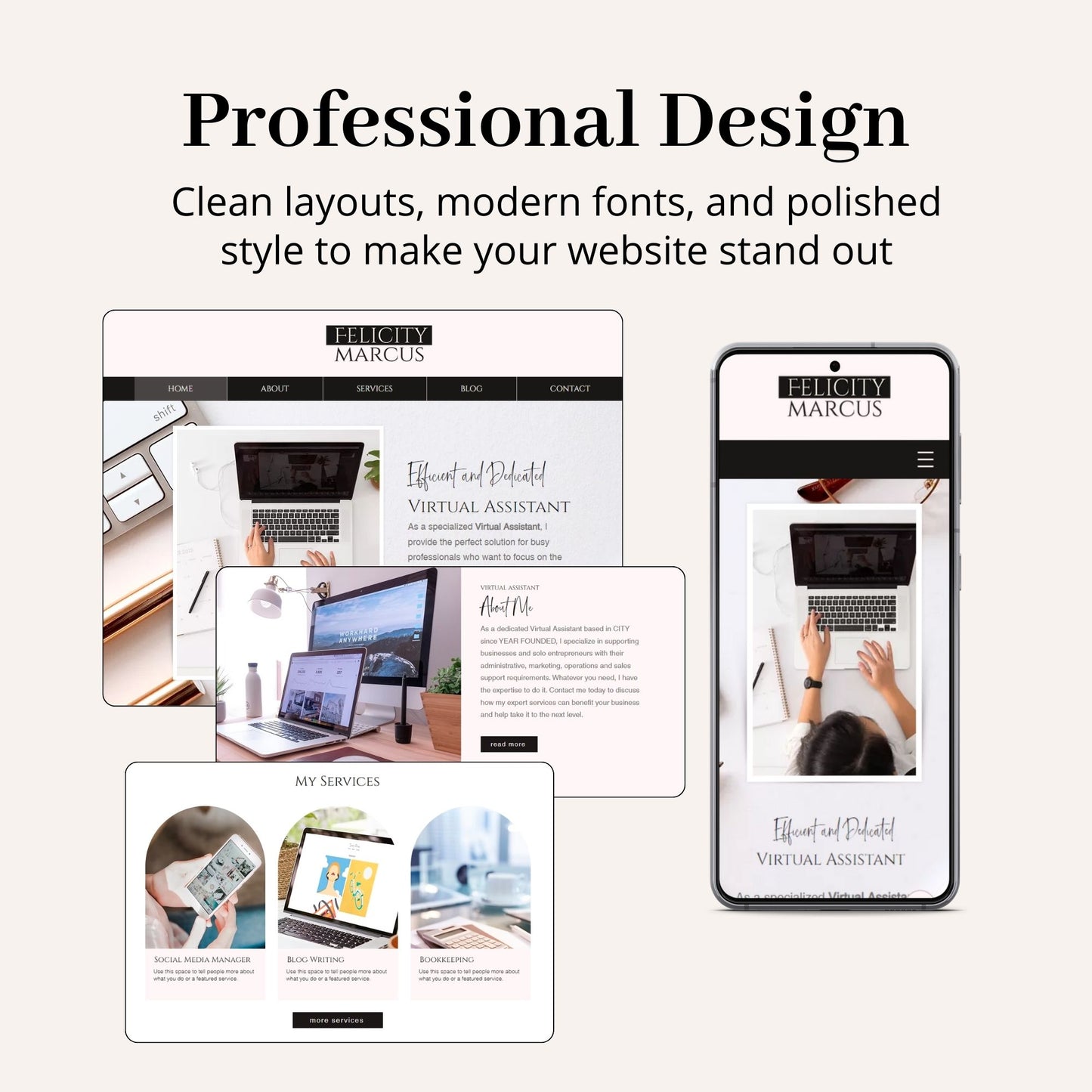 Virtual Assistant Wix Website Theme
