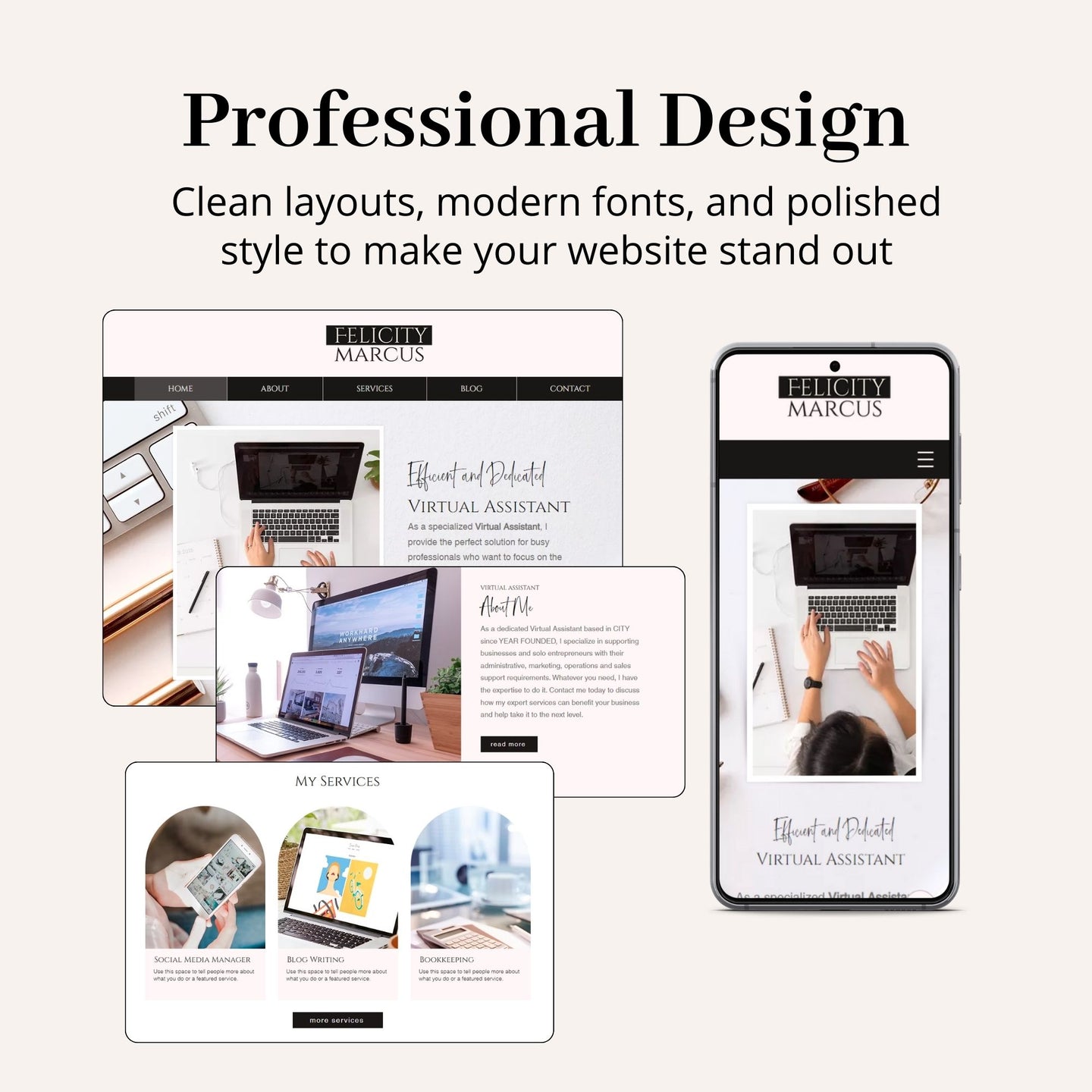 Virtual Assistant Wix Website Theme