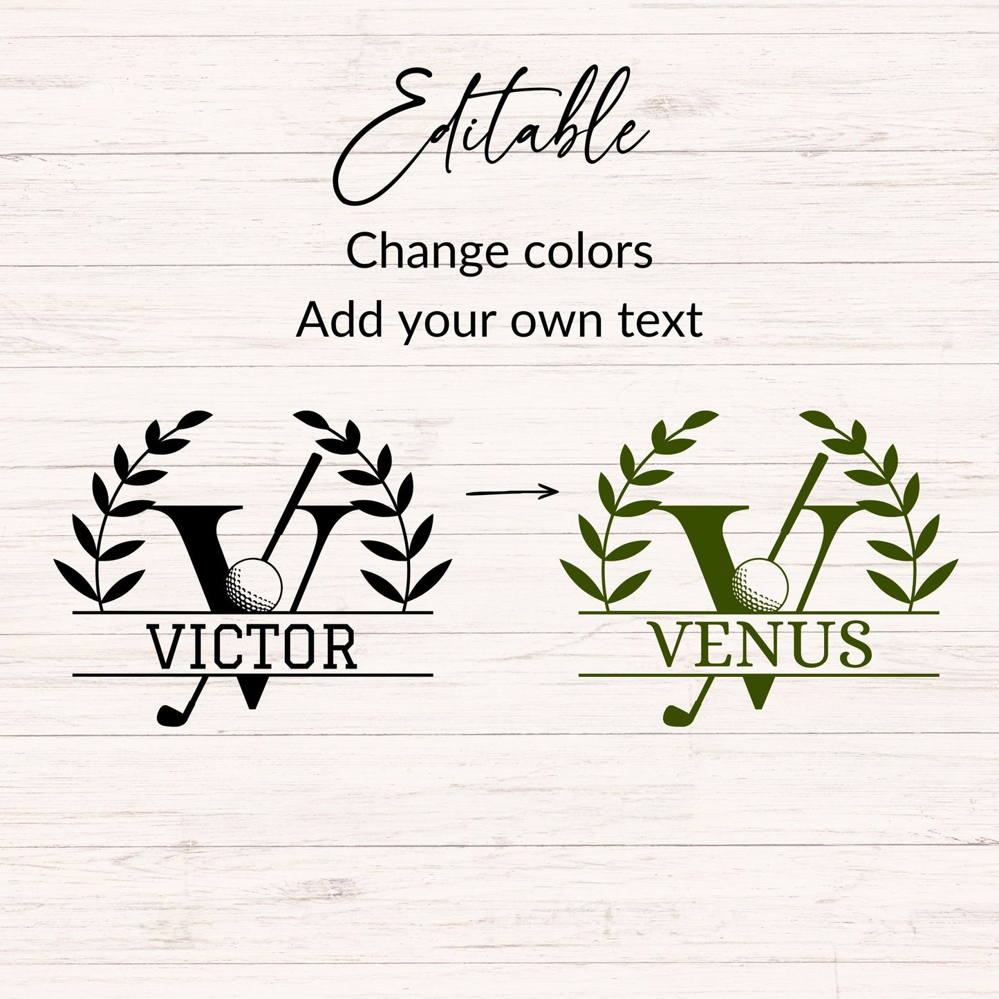 Golf Split Monogram SVG - 26 Letters