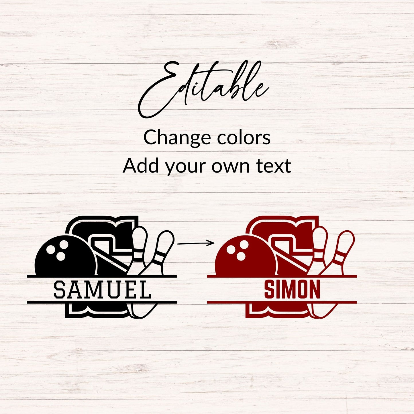 Bowling Split Monogram SVG Bundle