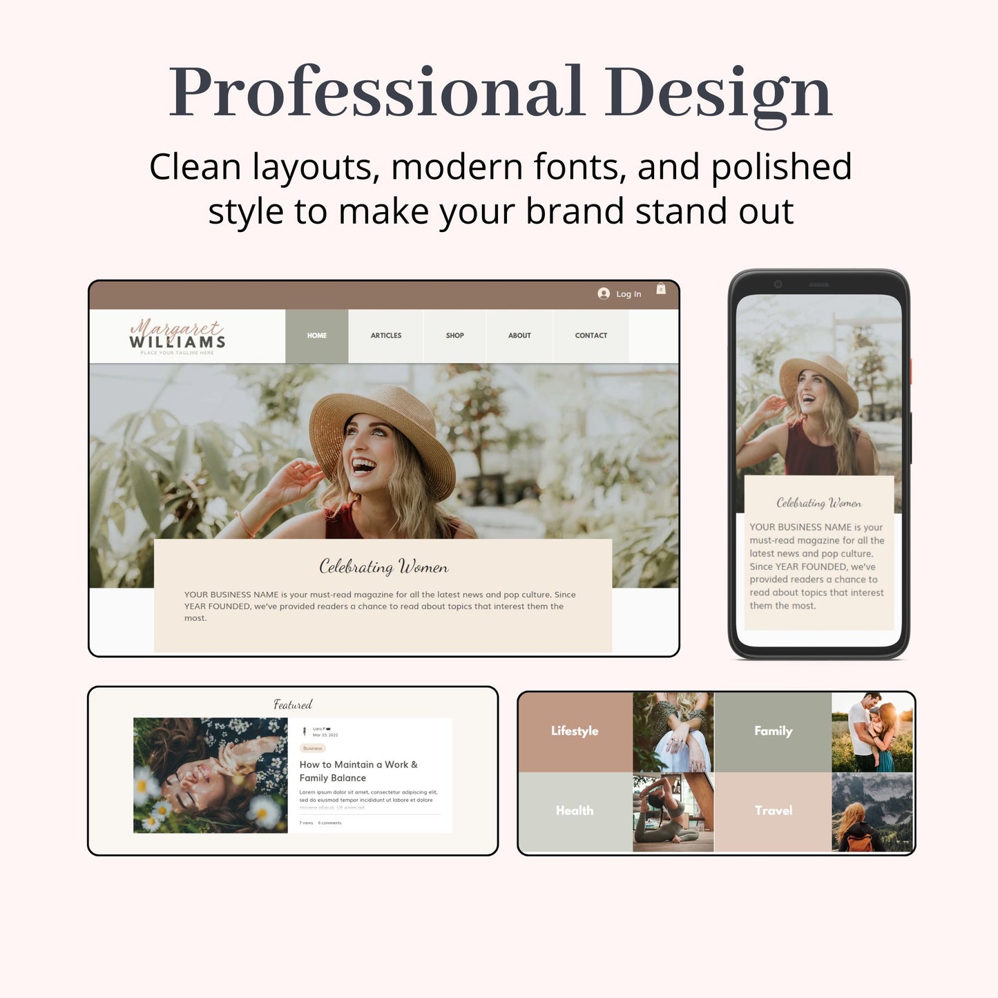 Boho Style Wix Website Theme for Bloggers