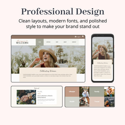 Boho Style Wix Website Theme for Bloggers