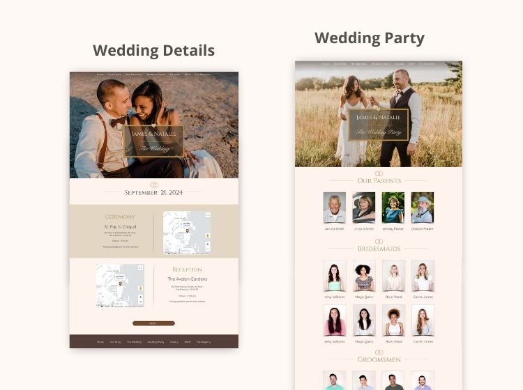 Wedding RSVP Wix Website Theme