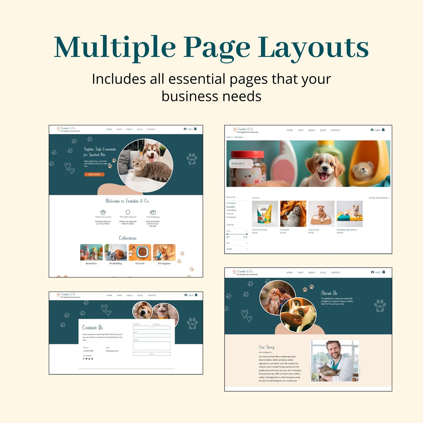 Pet Store Wix Website Template