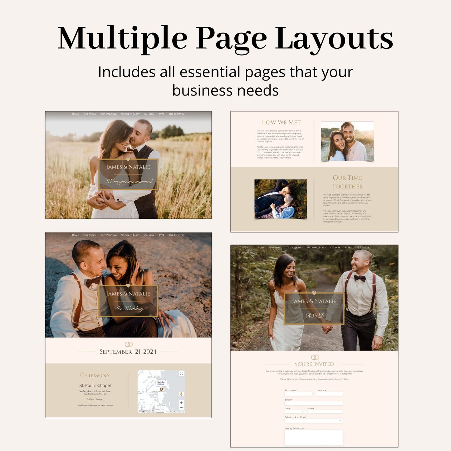 Wedding RSVP Wix Website Theme