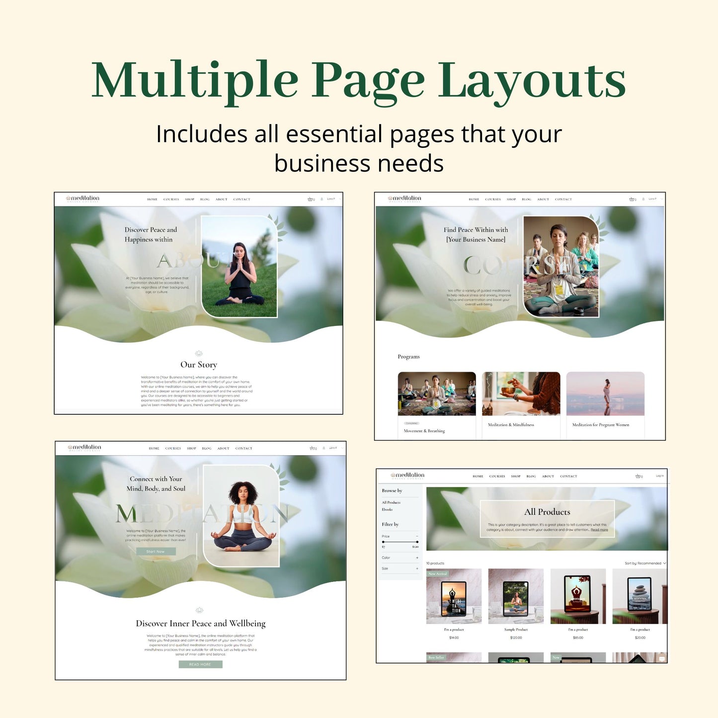 Meditation Instructor Wix Website Theme