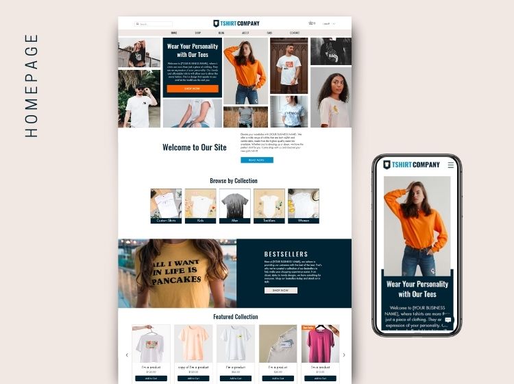 T-Shirt Store Wix Website Theme