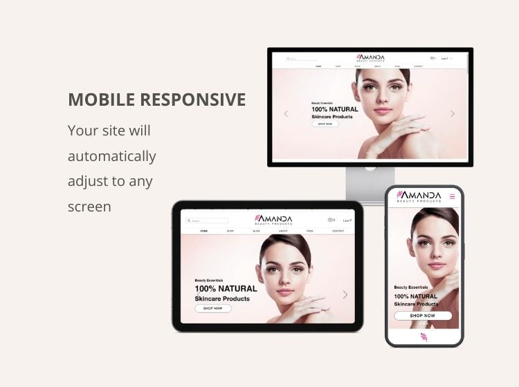 Amanda Beauty Products Wix Website Theme