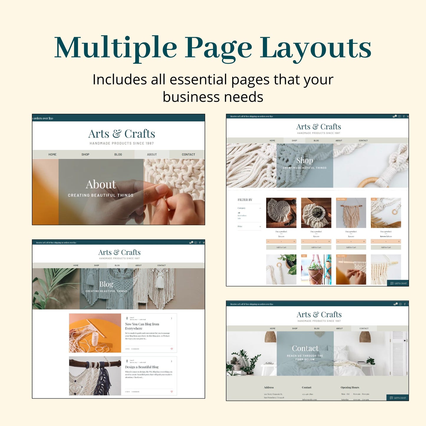 Craft Store Wix Website Theme