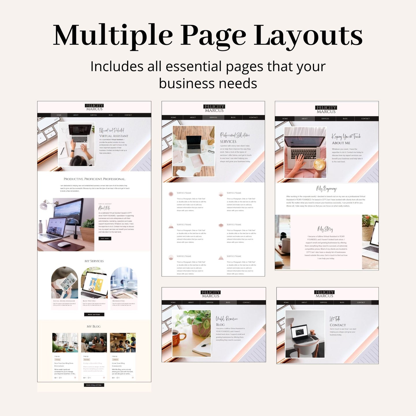 Virtual Assistant Wix Website Theme
