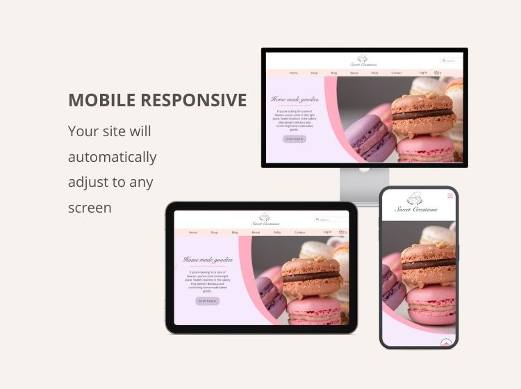 Sweet Creations Bakery Wix Website Theme