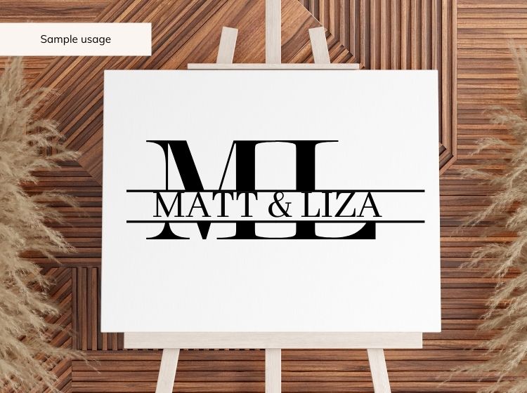 Split Monogram - A-Z 26 Pairs of Letters