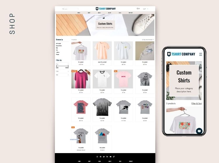 T-Shirt Store Wix Website Theme