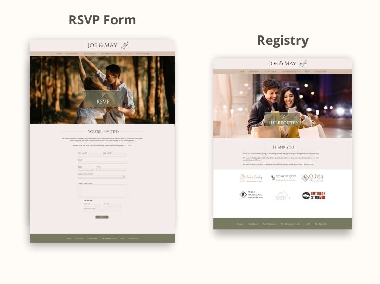 Wedding RSVP Wix Website Theme