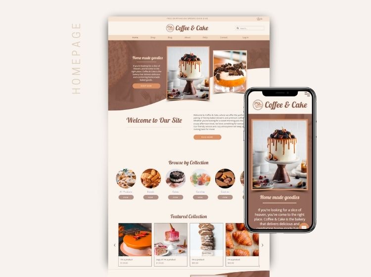 Coffee & Cake Bakery Wix Website Theme