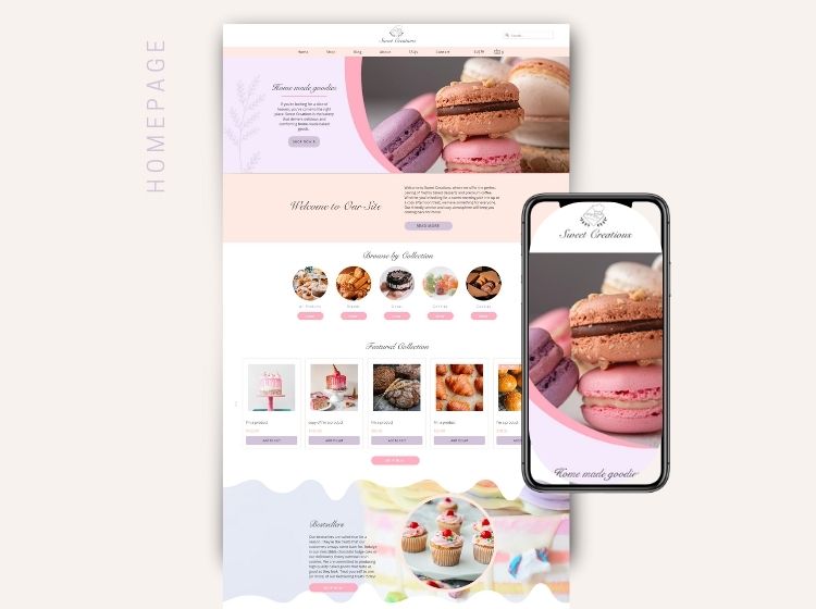 Sweet Creations Bakery Wix Website Theme