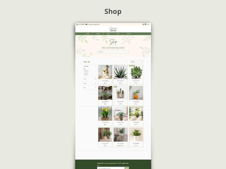 Garden Store Wix Website Theme