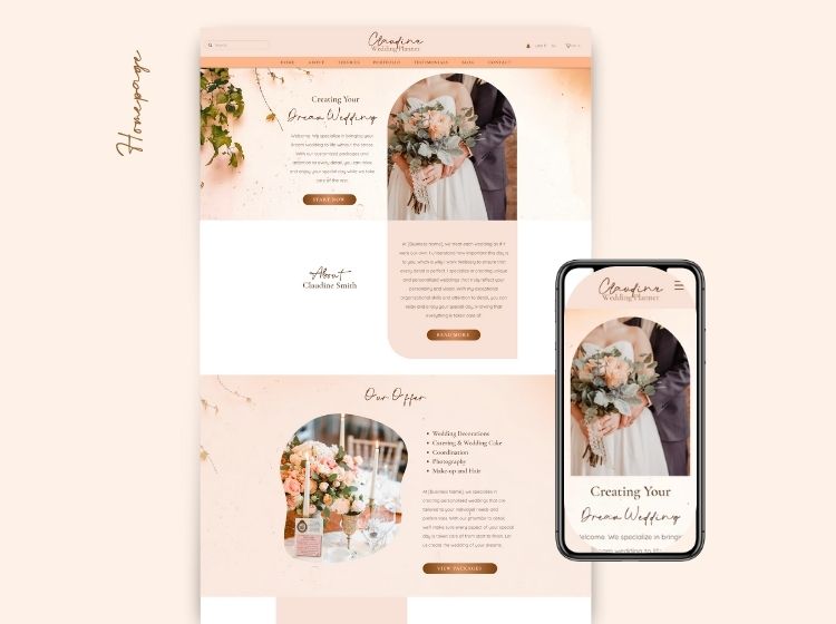 Wedding Coordinator Wix Website Theme