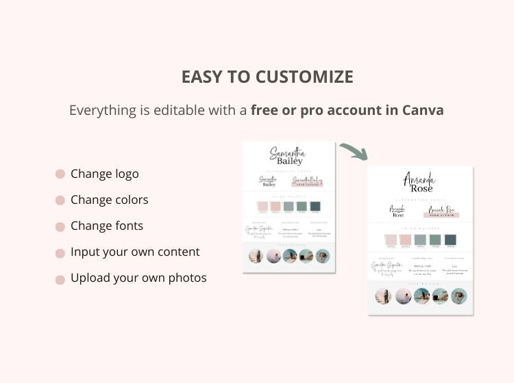 Samantha Theme - Logo & Brand Board Canva Templates