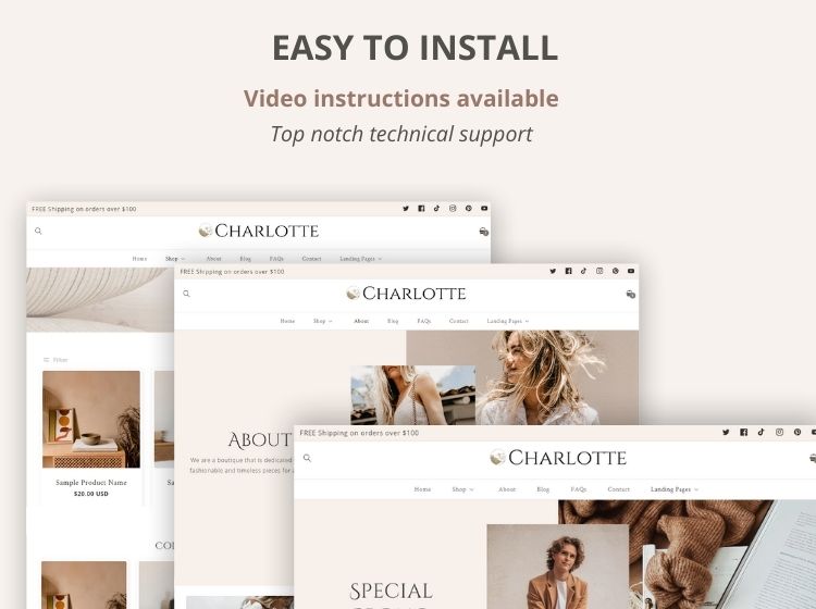 Charlotte Boutique Shopify Template