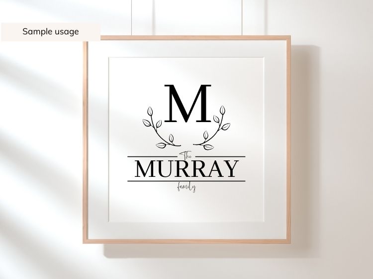 Family Name Monogram Frames svg