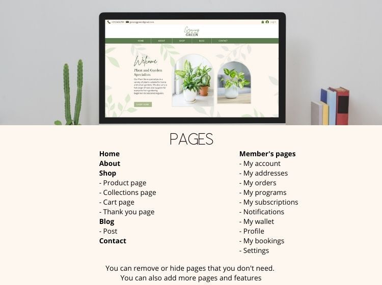 Garden Store Wix Website Theme