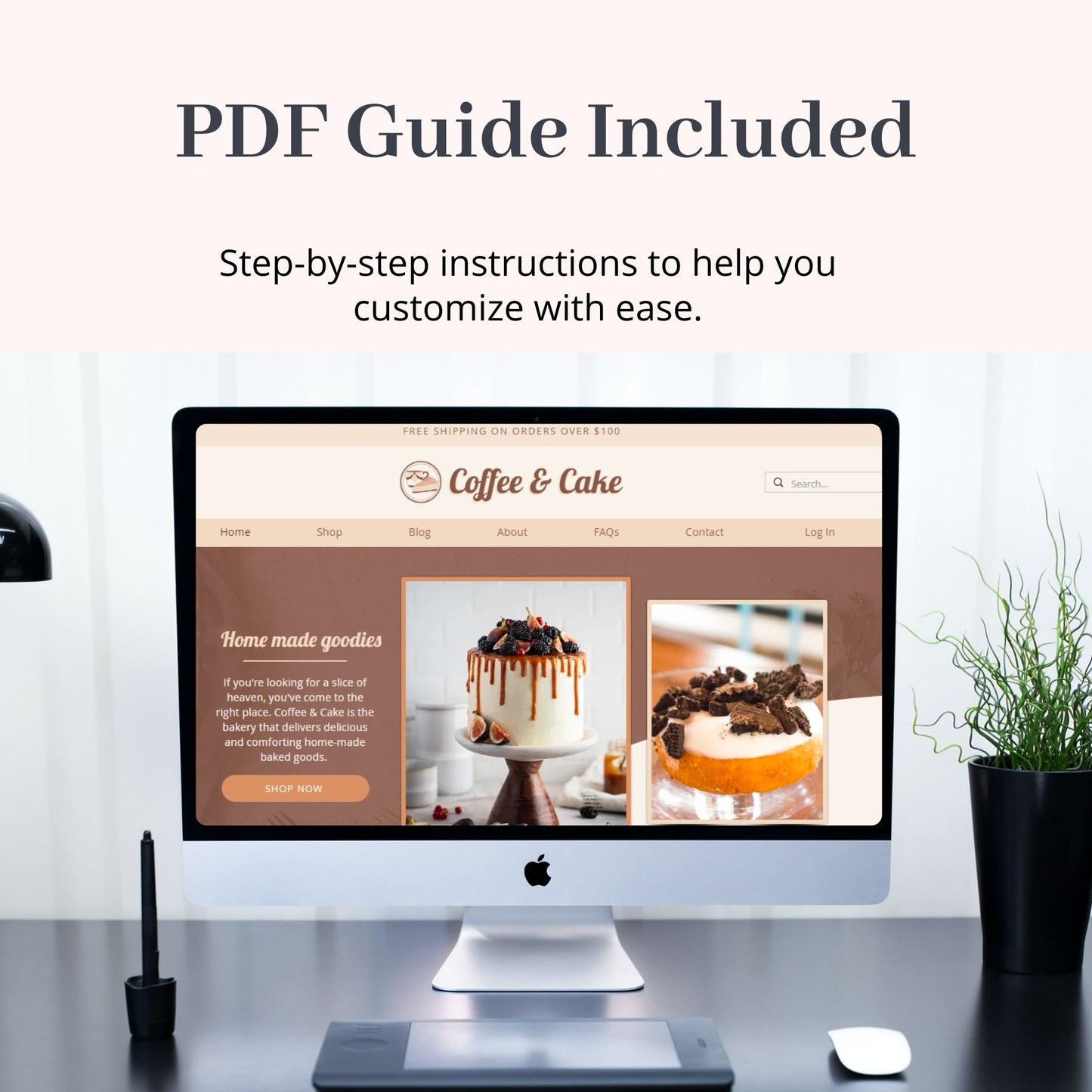 Coffee & Cake Bakery Wix Website Theme