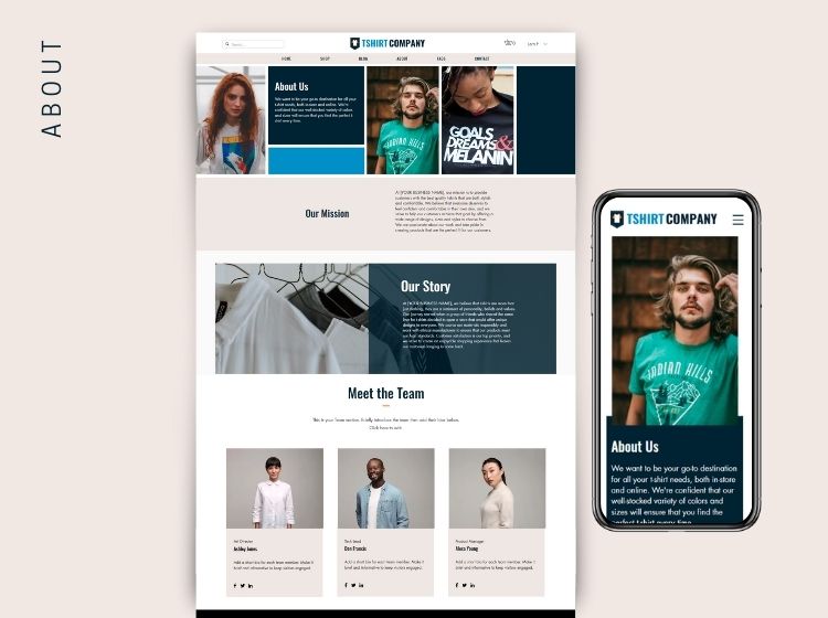 T-Shirt Store Wix Website Theme