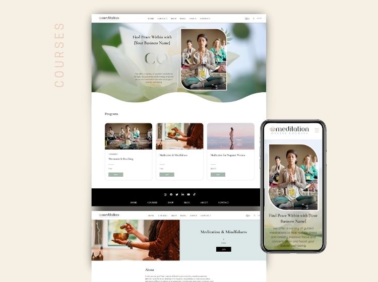 Meditation Instructor Wix Website Theme