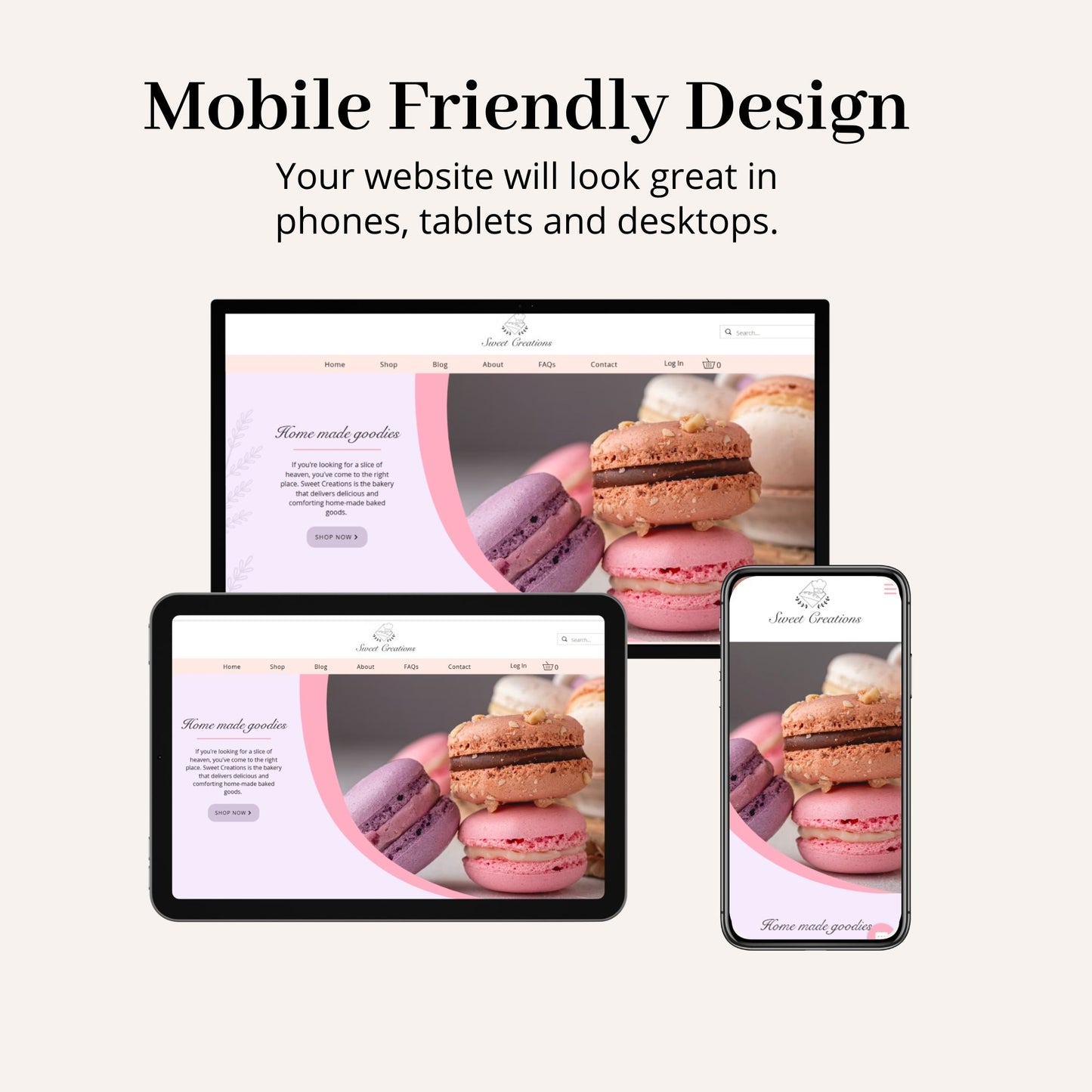 Sweet Creations Bakery Wix Website Theme