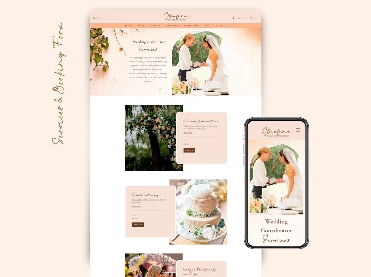 Wedding Coordinator Wix Website Theme