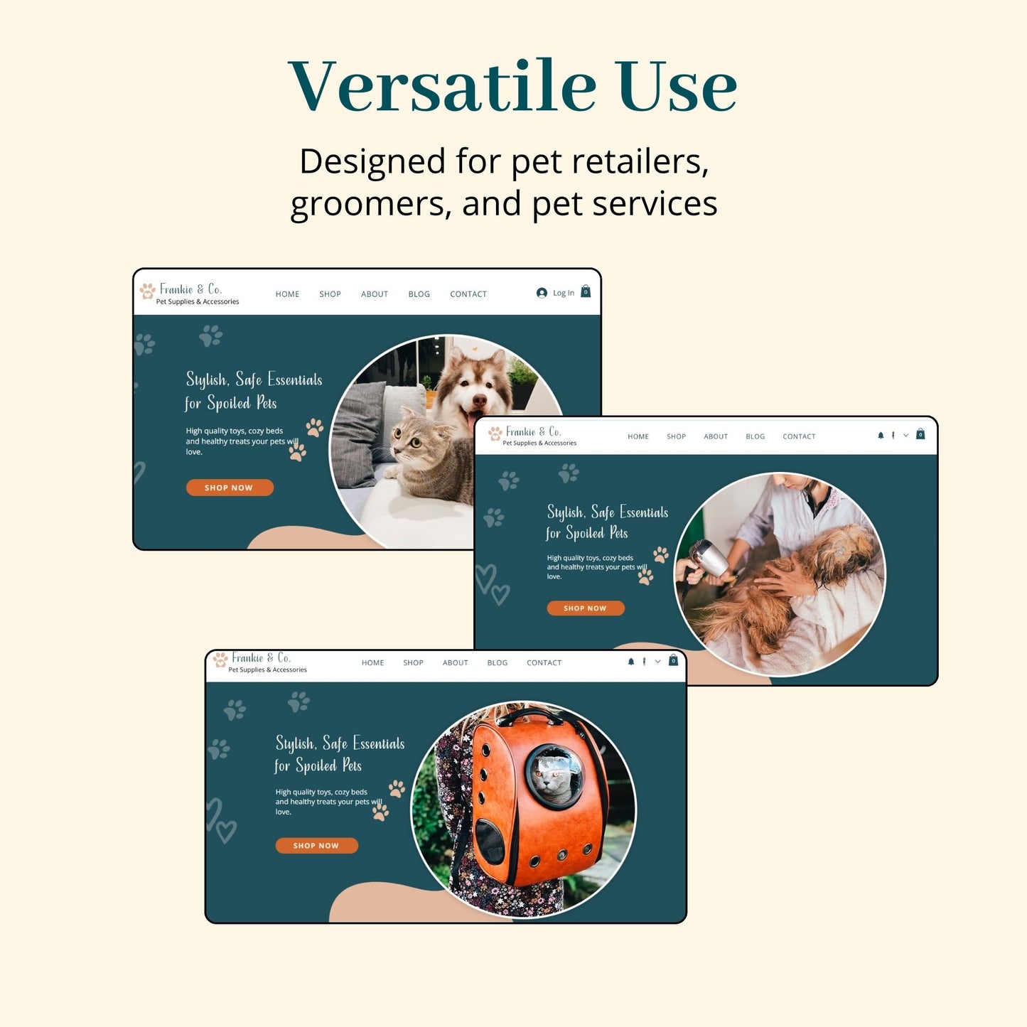 Pet Store Wix Website Template