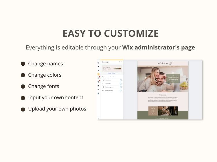 Wedding RSVP Wix Website Theme