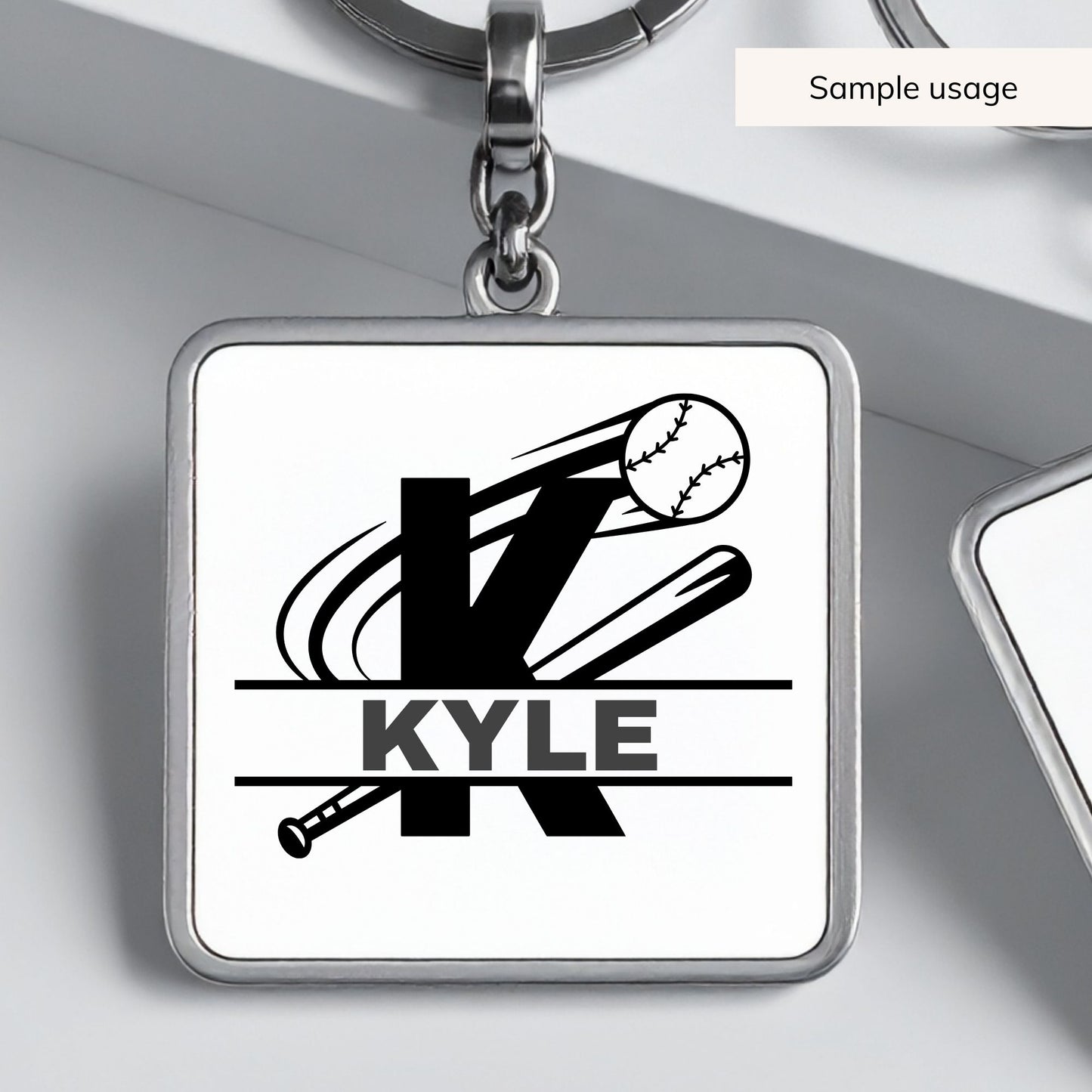 Baseball Split Monogram SVG - 26 Letters