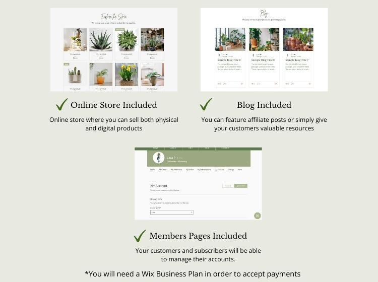 Garden Store Wix Website Theme