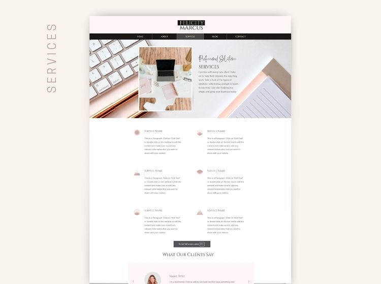 Virtual Assistant Wix Website Theme