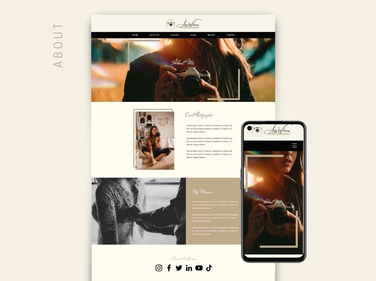 Photographer Wix Website Theme