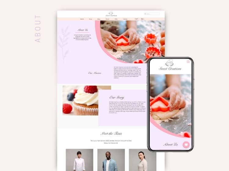 Sweet Creations Bakery Wix Website Theme