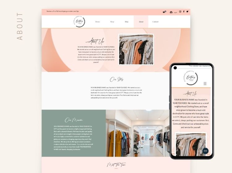 Online Store Wix Website Theme