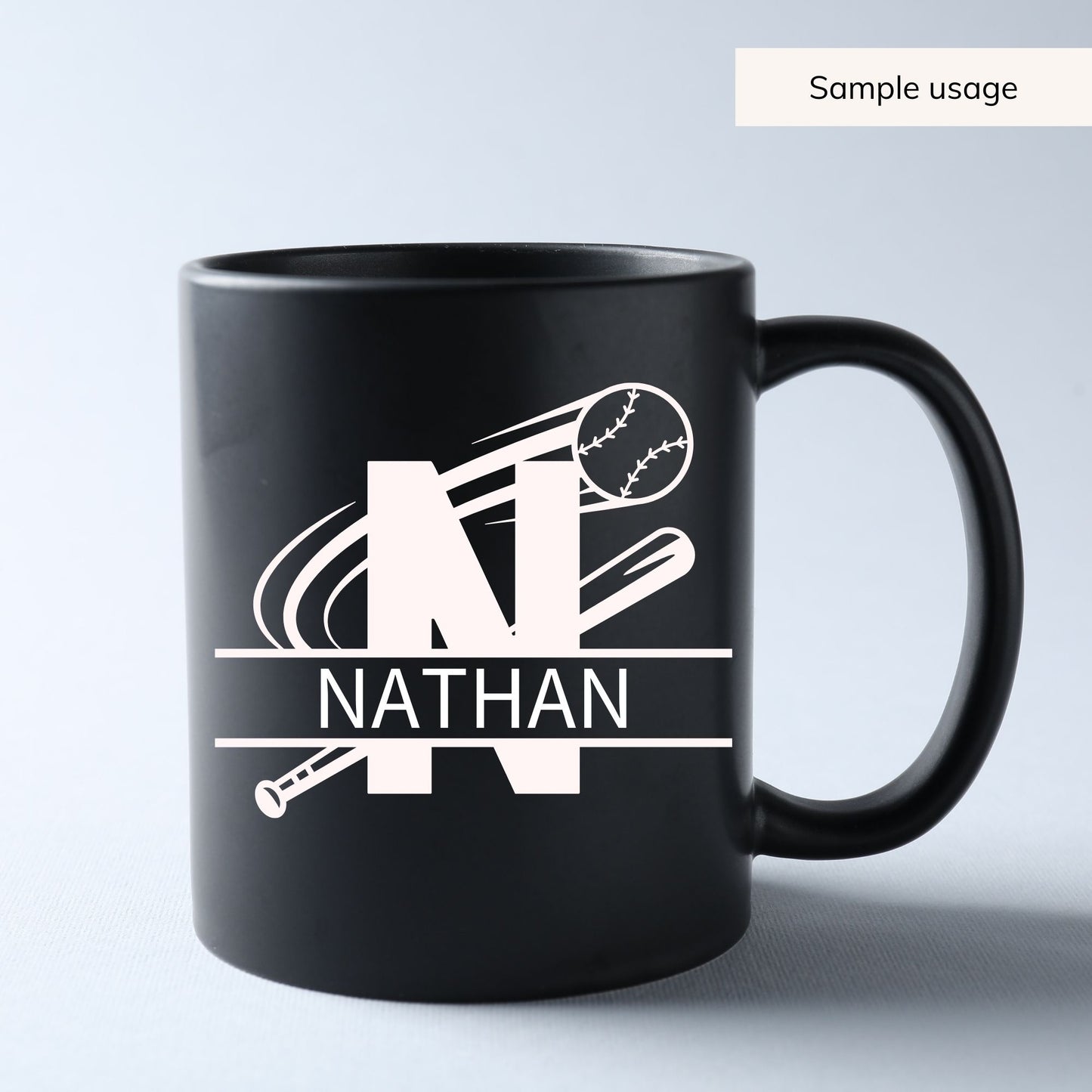 Baseball Split Monogram SVG - 26 Letters