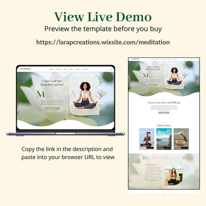 Meditation Instructor Wix Website Theme