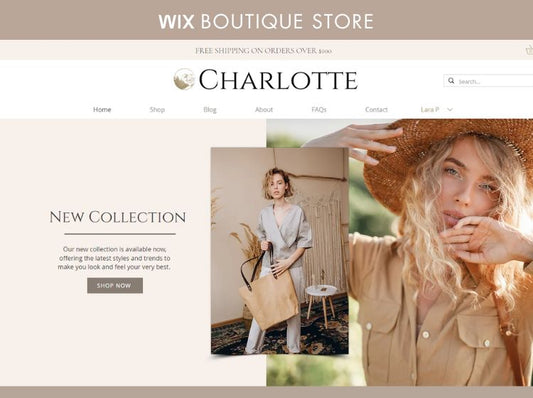 Charlotte Boutique Store Wix Website Theme