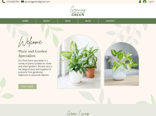 Garden Store Wix Website Theme