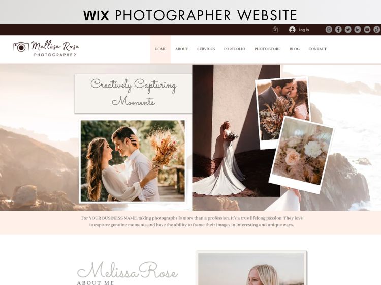 Photographer Wix Website Theme